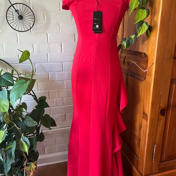 Evening/Prom gown trumped/mermaid in cherry red size L - Picture 6 of 8
